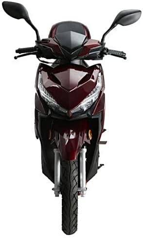 HHH 150cc Scooter Spark150 Gas 150cc Moped 4 Stroke Street Motorcycle Strong Gas Bike with CVT Transmission GY6 Engine (Burgundy)