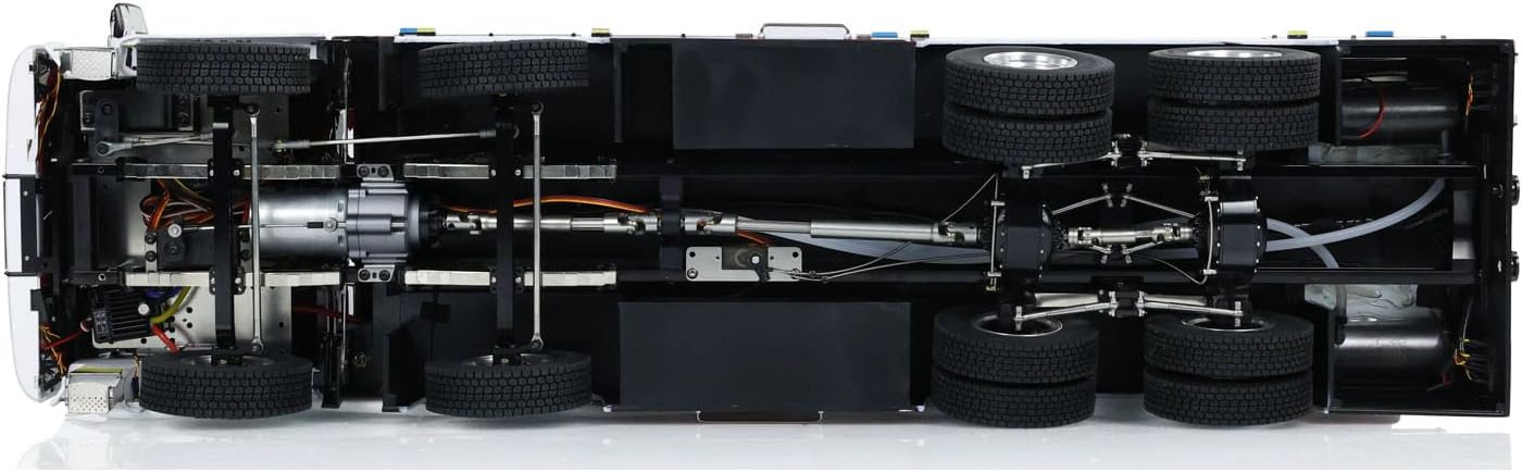 1/14 8x4 Metal Chassis RTR Snozzle High-Reach Extendable Turret Two-Speed Transmission Differential Lock RC Fire Truck for Hobby