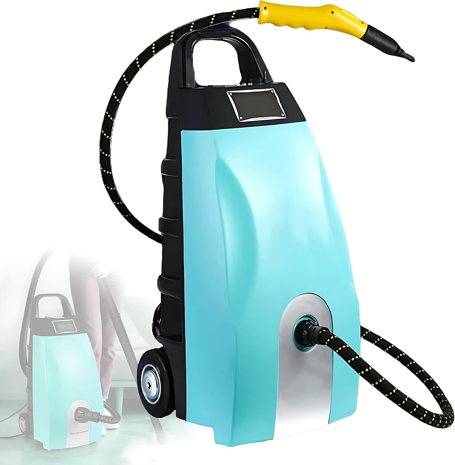 QIUNAOZI Steam Cleaning Machine, Multipurpose Steam Cleaner, Car Steam Wash Machine, with Cleaning Function, 7 Cleaning Accessories, for Kitchen/Home Use/Upholstery/Bathroom/Grout Blue