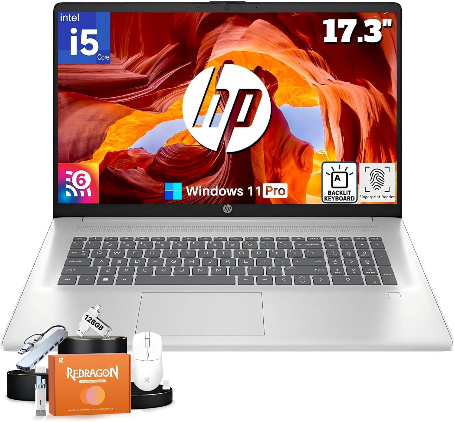 HP 17 inch Laptop, Intel 10-Core i5-1334U, 17.3