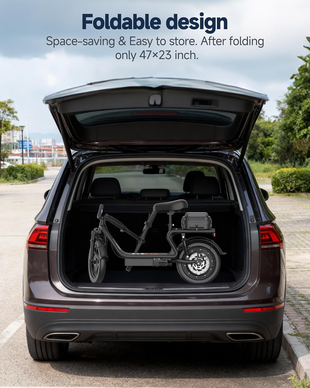 KEQ Electric Scooter Adults with Seat, 48V 22.5AH Foldable Escooter 14