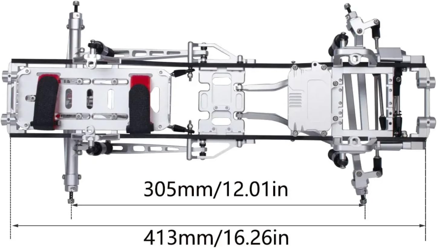 for Axial for SCX10 I II III Pro for TRX4 Twin I-Beam 2WD Pre-Runner 1/10 CNC Metal for Chassis Kit RC Crawler for Desert TruckCapra Upgrade RC Car Parts(Silver)