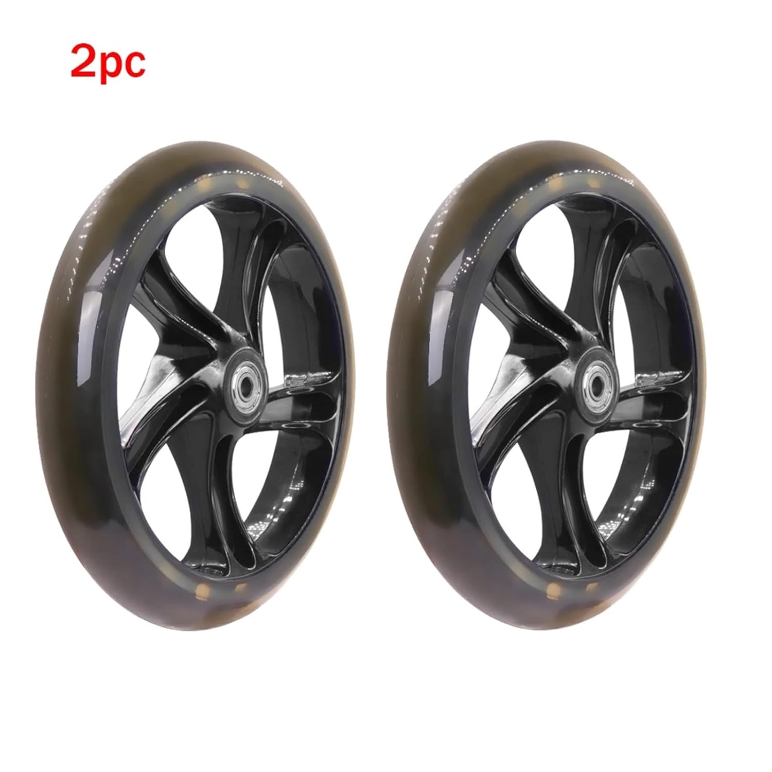 2 PCS Solid Wheel 200mm Scooter Kick Scooter with ABEC 7 Bearing Wheel Replacement Scooter Wheels(Dark Grey)