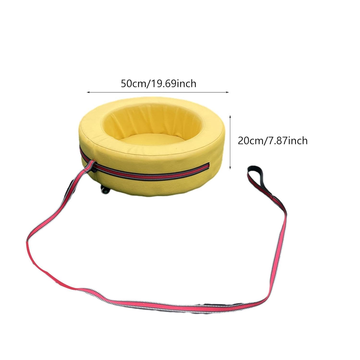 Kids Hand Pulled Cart Children's Soft Tire Cart Comfortable Equipment Rotating with Wheels Interactive Toy for Outdoor Indoor, Yellow