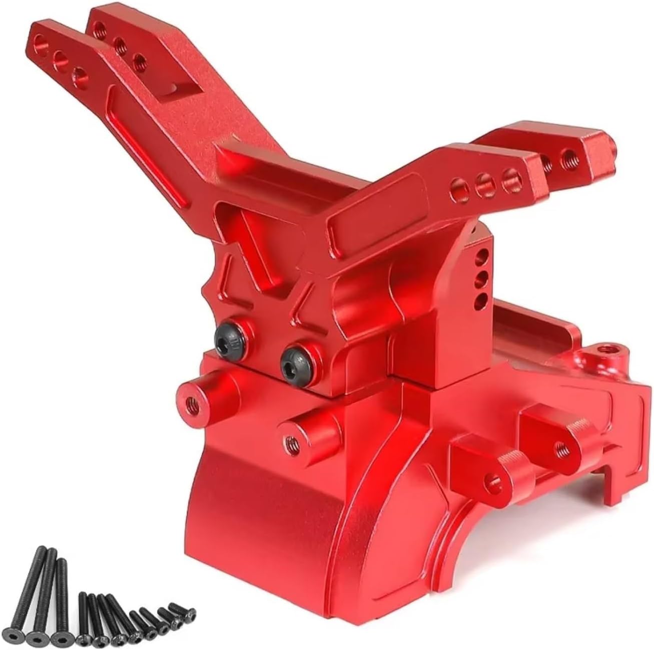 RC Car Parts for Arrma 1/10 3S Biglock for Gganite for Senton for Typhon 1/8 Metal Front and Rear Gearbox Housing Gear Box Upgrade Parts Accessories(Red)