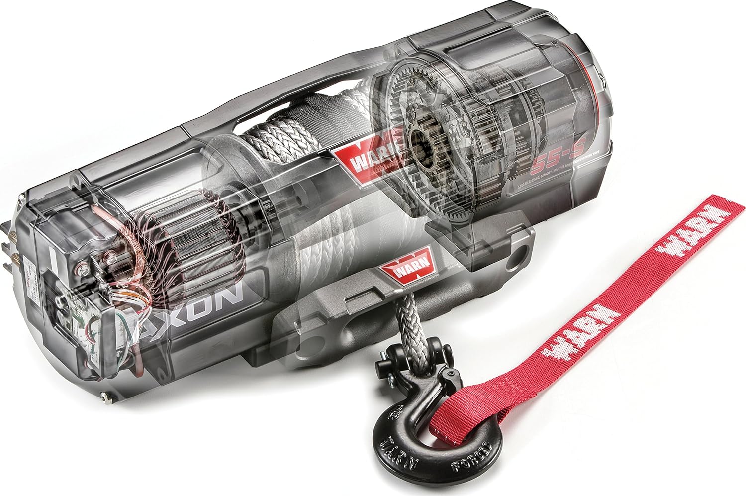 WARN 101240 AXON 45-RC Powersports Winch With Spydura Synthetic Rope and HUB Wireless Receiver: 1/4
