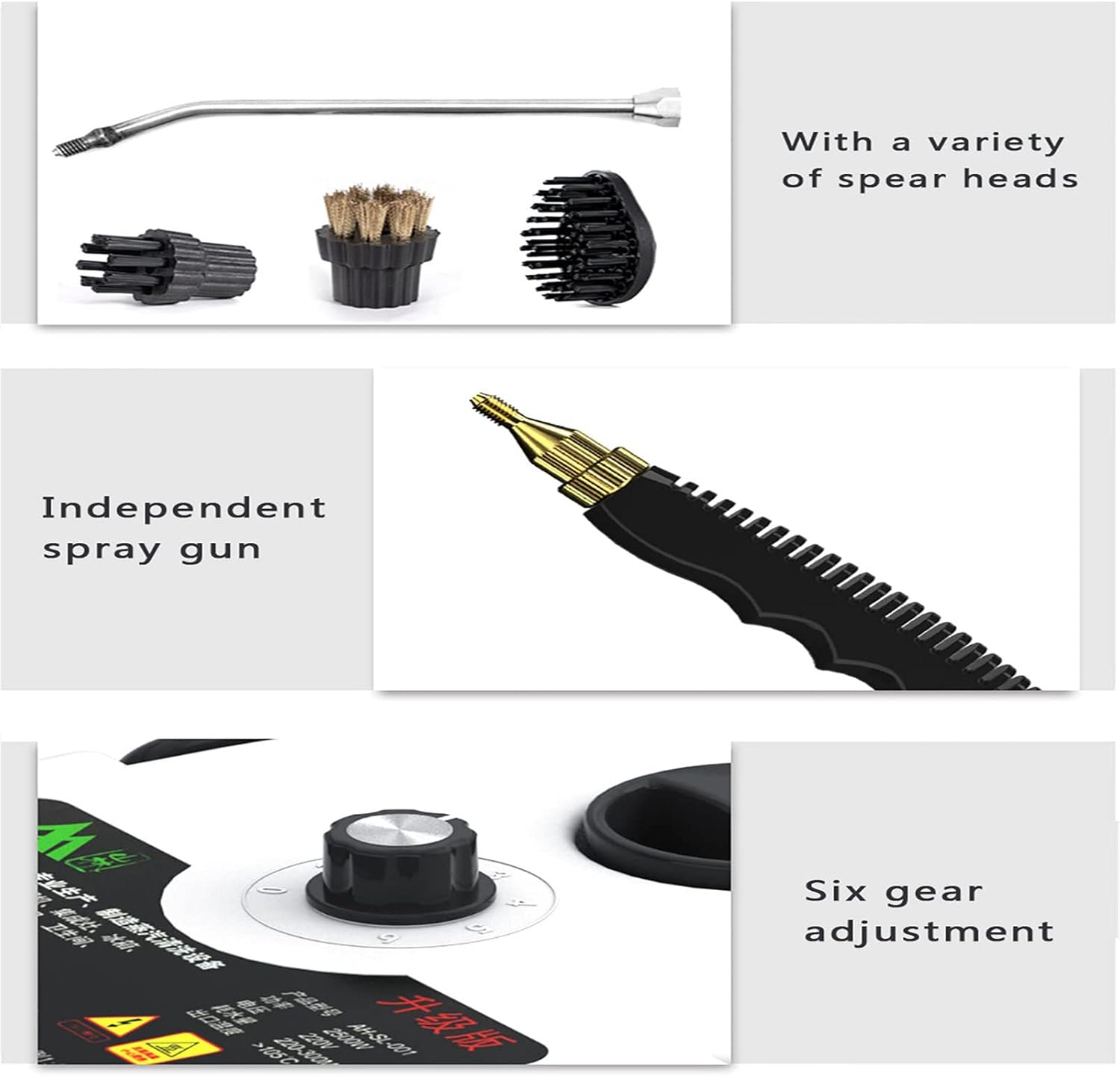 Handheld Pressurized Steam Cleaner with 4 Multi-Surface Tools Including Removal of Dirt, Grim, Grease,White