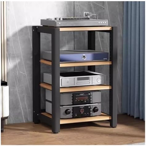 4 Tier Corner Shelf Media TV Console Storage Cabinet