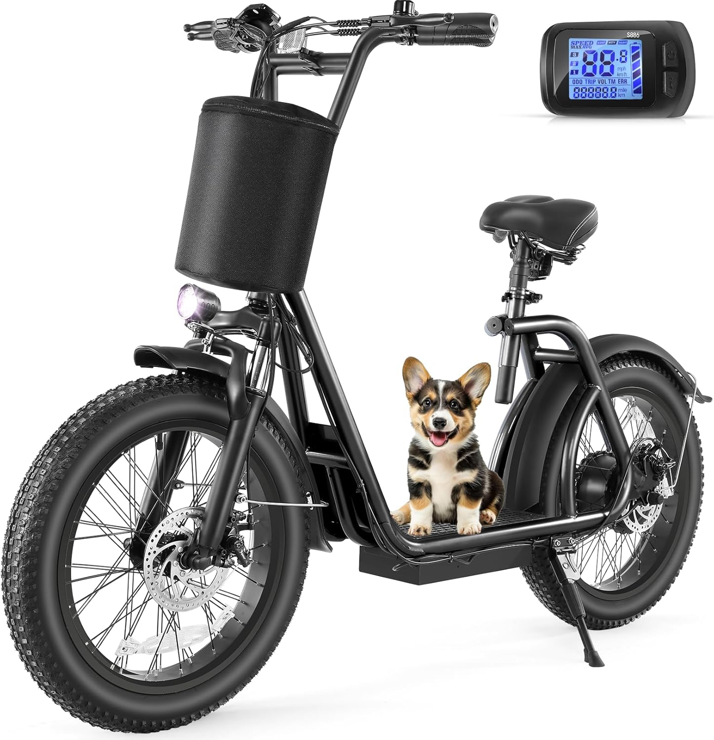 Caroma Electric Scooter with Seat for Adults, Max 30Miles Ranges&20Mph, 500/800/1200W Motor, 14/20