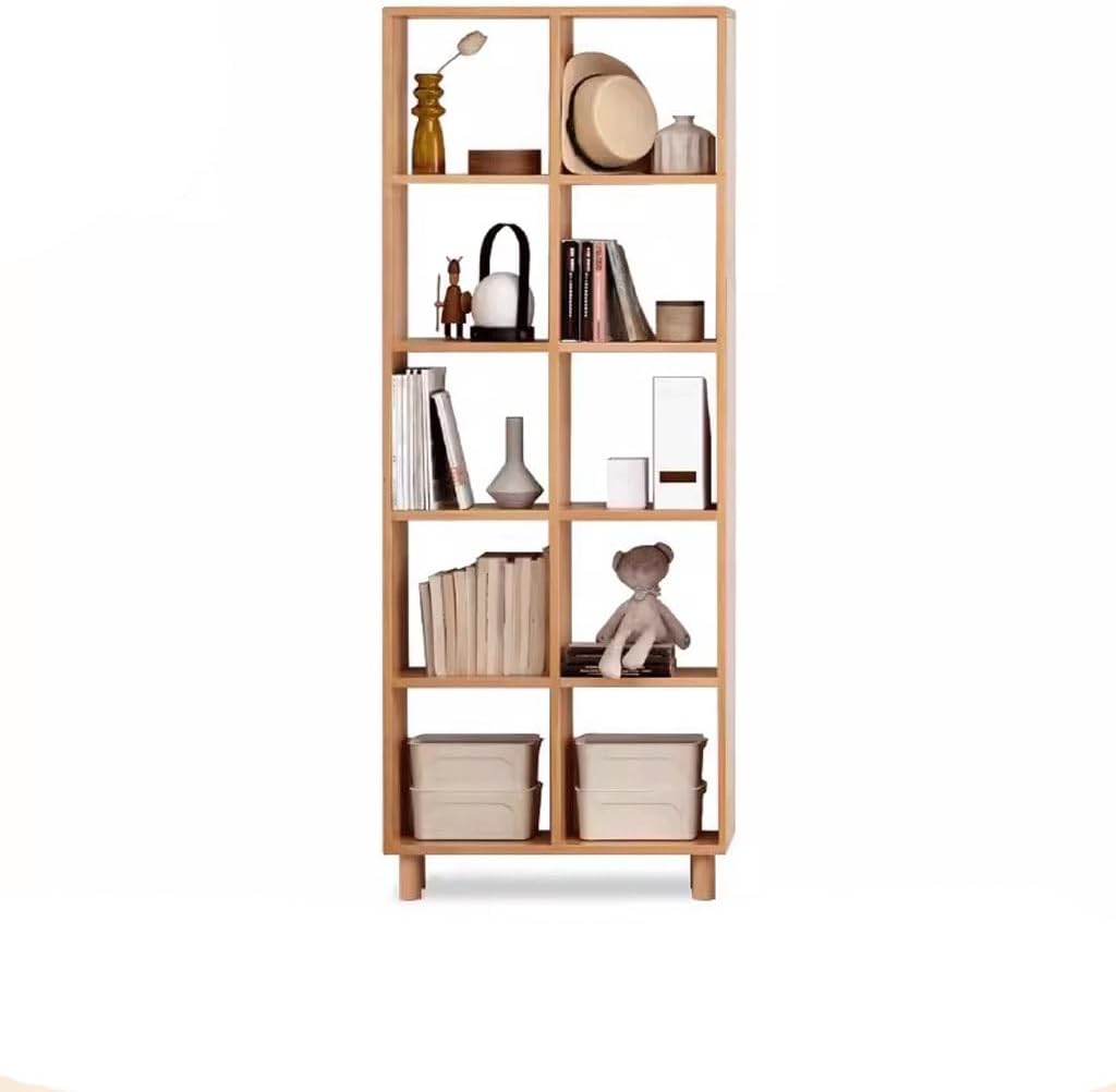 Book Shelf Bookcase Storage Display Bookshelf Solid Wood Bookshelf Living Room Display Rack Simple Bookcase Free Combination Grid Cabinet Beech Wood Storage Rack for CDs/Movies/Books/Display Shelves