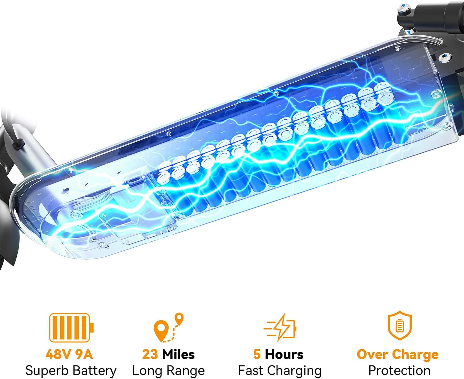 Adult Electric Scooter for Commuting - 500W Motor, 19 Mph Top Speed, 23 Miles Range, 10'' Solid Tires | Dual Brakes, Dual Suspension, APP Control