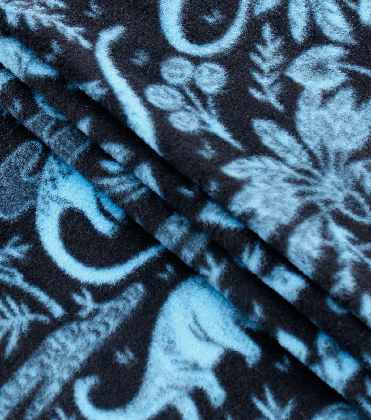 Blue Dino Scenic Anti Pill Fleece Fabric