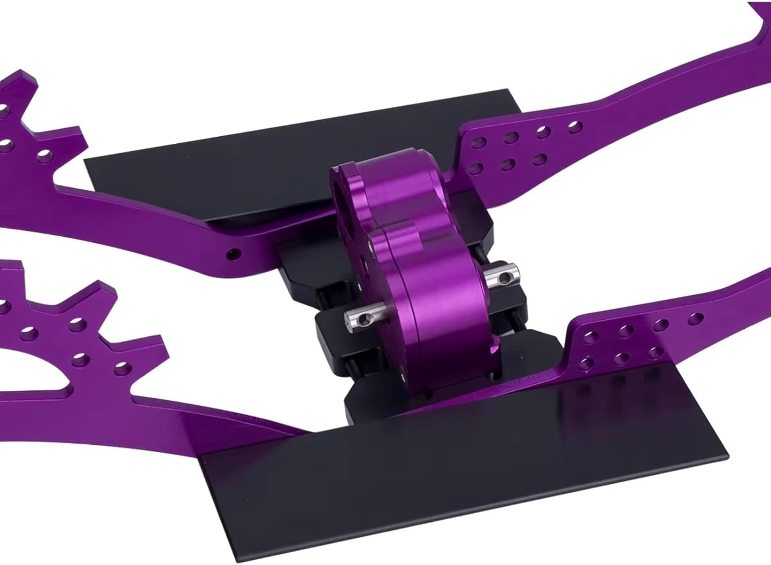 for Capra for SCX10 II VS4-10 1/10 Aluminum for LCG for Chassis Kit Frame Rails with Gearbox Double Servo Mount RC Rigs Crawler Upgrade RC Car Accessories(Purple)