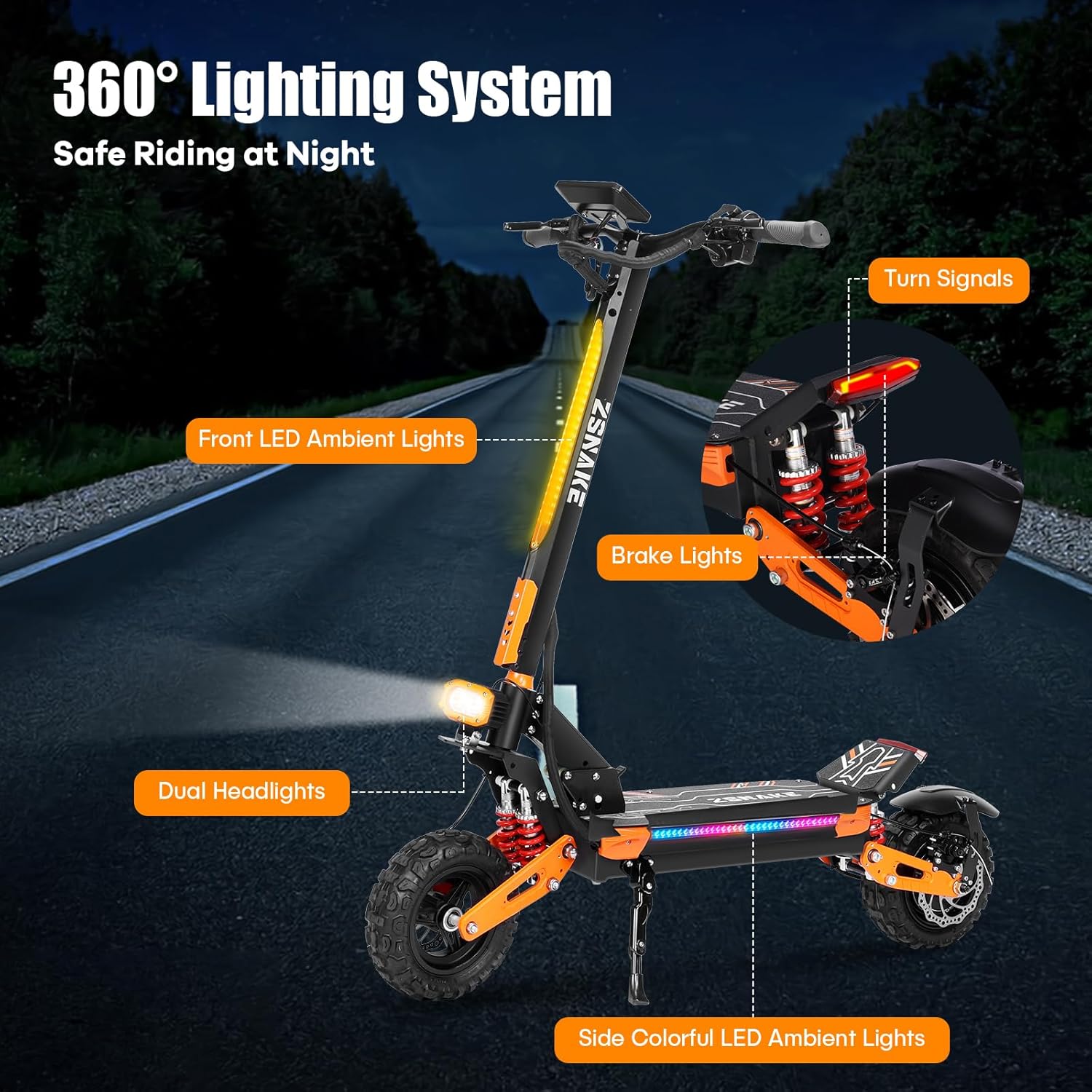 Electric Scooter for Adults, 2800W/6000W Power MotorTop Speed 35/52 MPH, 1080/1800WH Battery,35/60 Miles Range 11