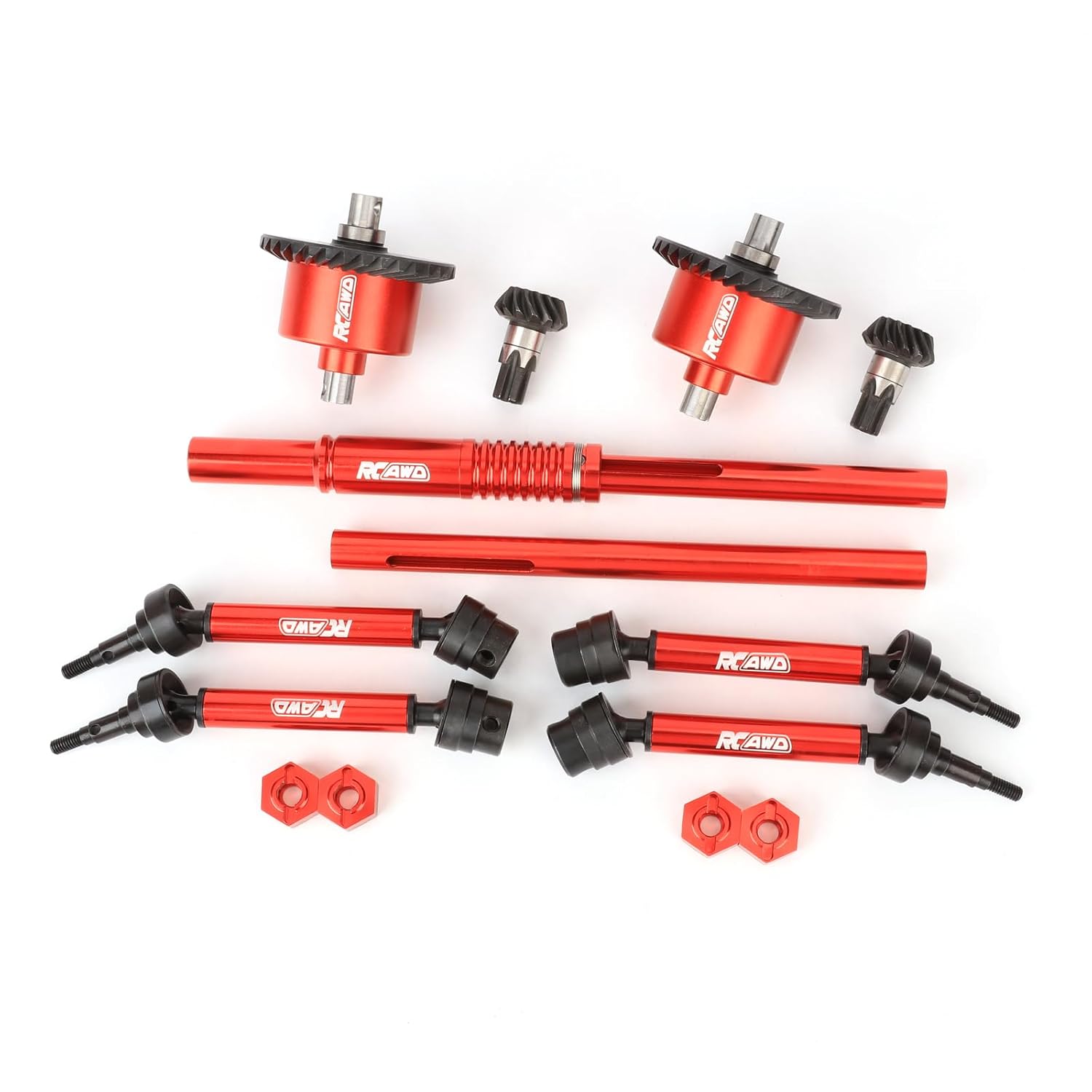 RCAWD Front and Rear Full Metal Differential Shaft Set 34T/13T with 30K Differential Oil for ARRMA Granite, Senton, Old Big Rock, Typhoon, 3S Brushless and Brushed Series 1/10 Upgrade Parts