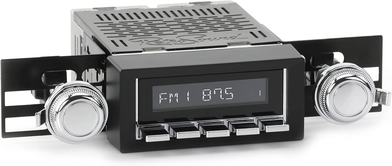 RetroSound HC-216-03-73 Hermosa Direct-fit Radio for Classic Vehicles (Chrome Face & Buttons and Black Bezel)