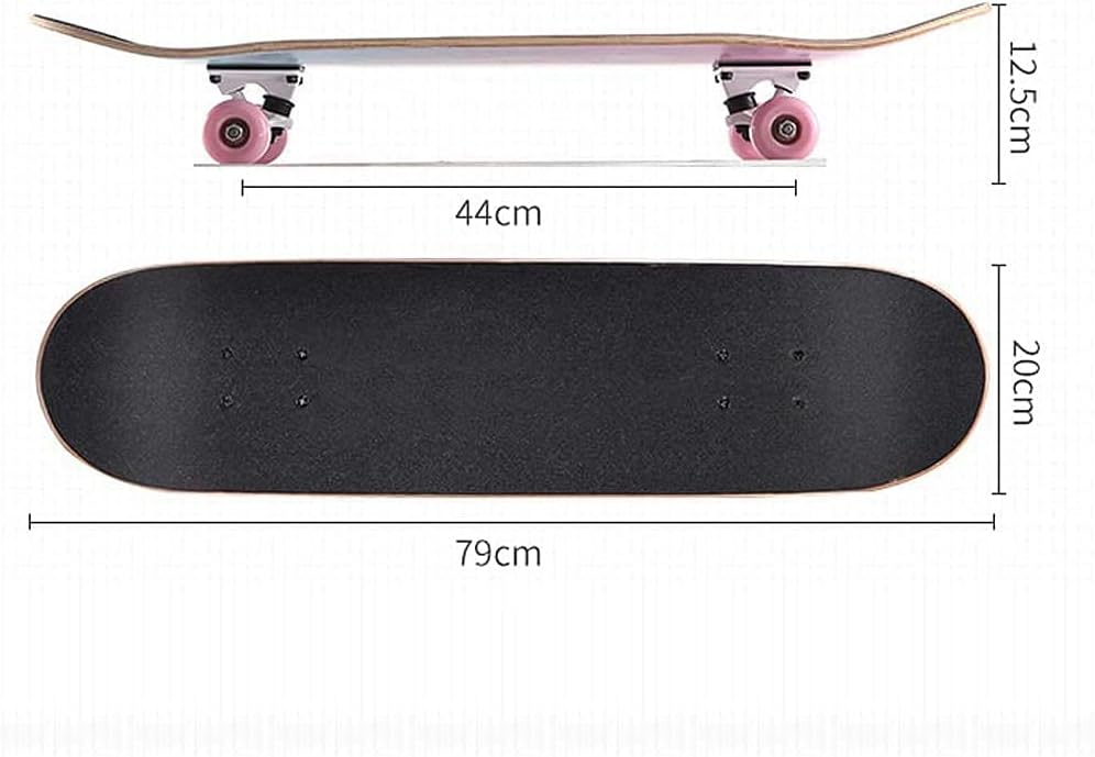 Four-Wheel Skateboard 31-inch Skateboard Standard Maple Skateboard Boys and Girls Brush Street Dance Board Suitable for Adults and Teenagers