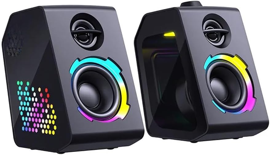 30W Powered Great Sound Speakers GRB Light Gaming 2.0 Computer Multimedia Pc
