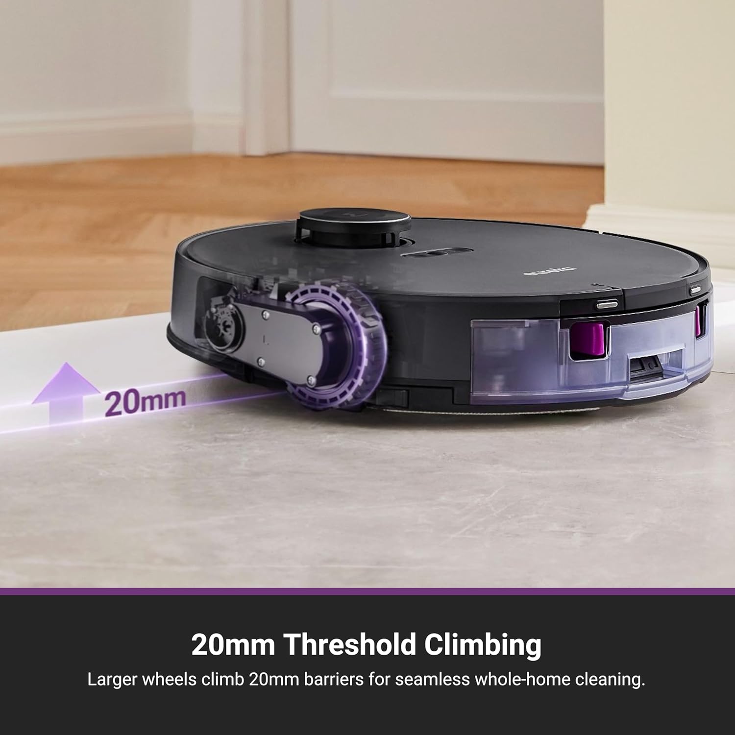 Eureka E20 Evo Plus Robot Vacuum and Mop Combo, 10,000Pa Suction Robot Vacuum Cleaner Bagless Self-Emptying Station, 45-Day Capacity Anti-Hair-Tangling Side Brush Mop Lifting App Control LiDAR Nav