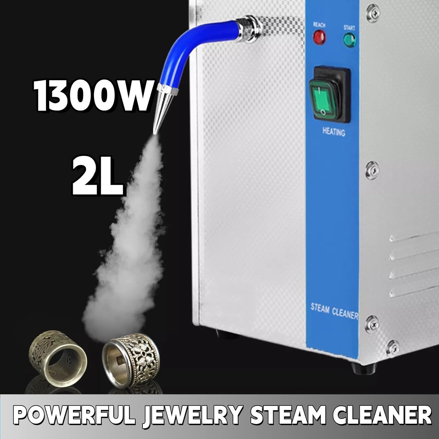 Jewelry Steam Cleaner, 2L Jewelry Steam Cleaning Machine, Gemstone Cleaner 110v/1300W Mustrod