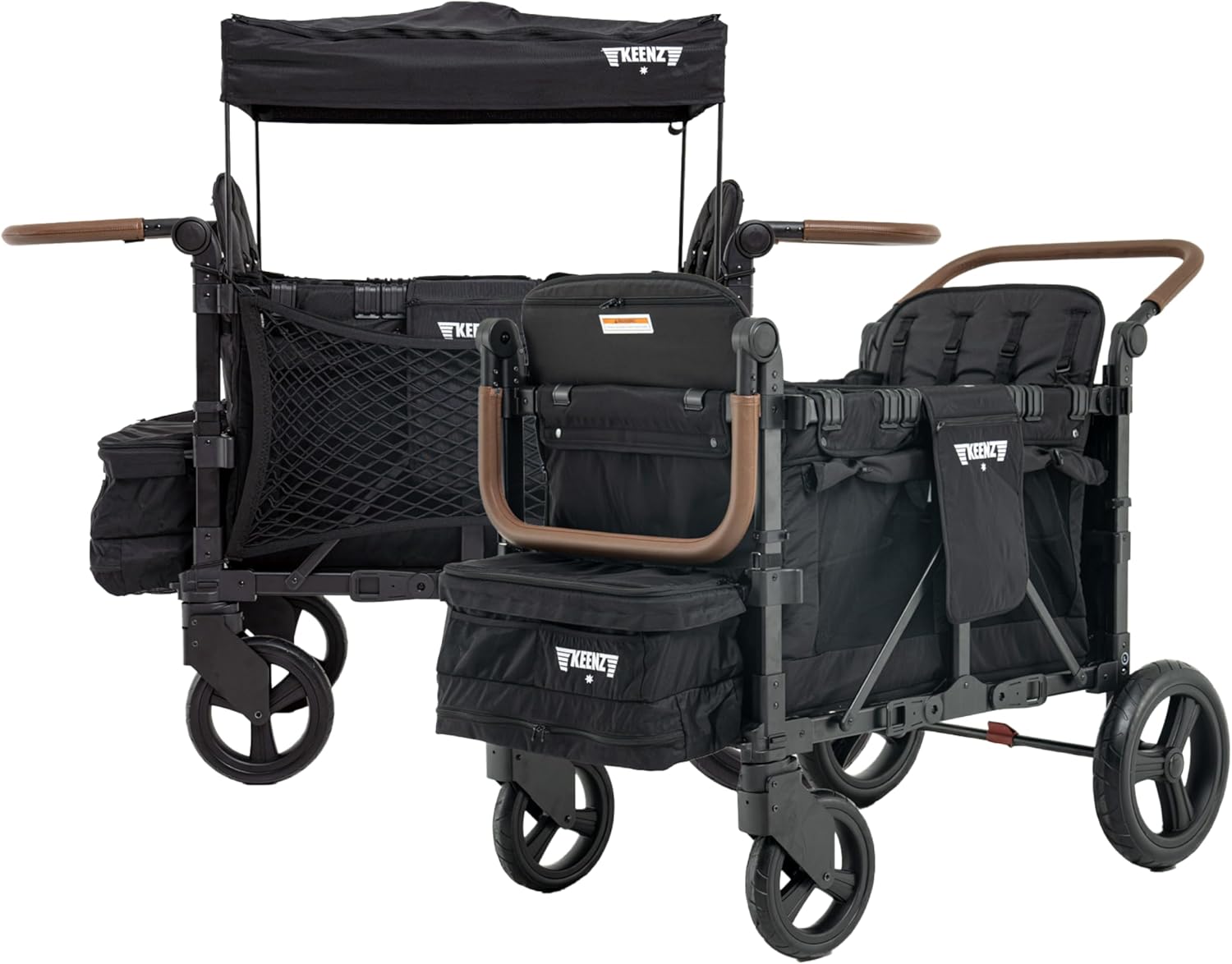 Keenz XC+ EVO - Luxury Comfort Stroller Wagon | Foldable 4 Passenger with Adjustable Canopy | Black