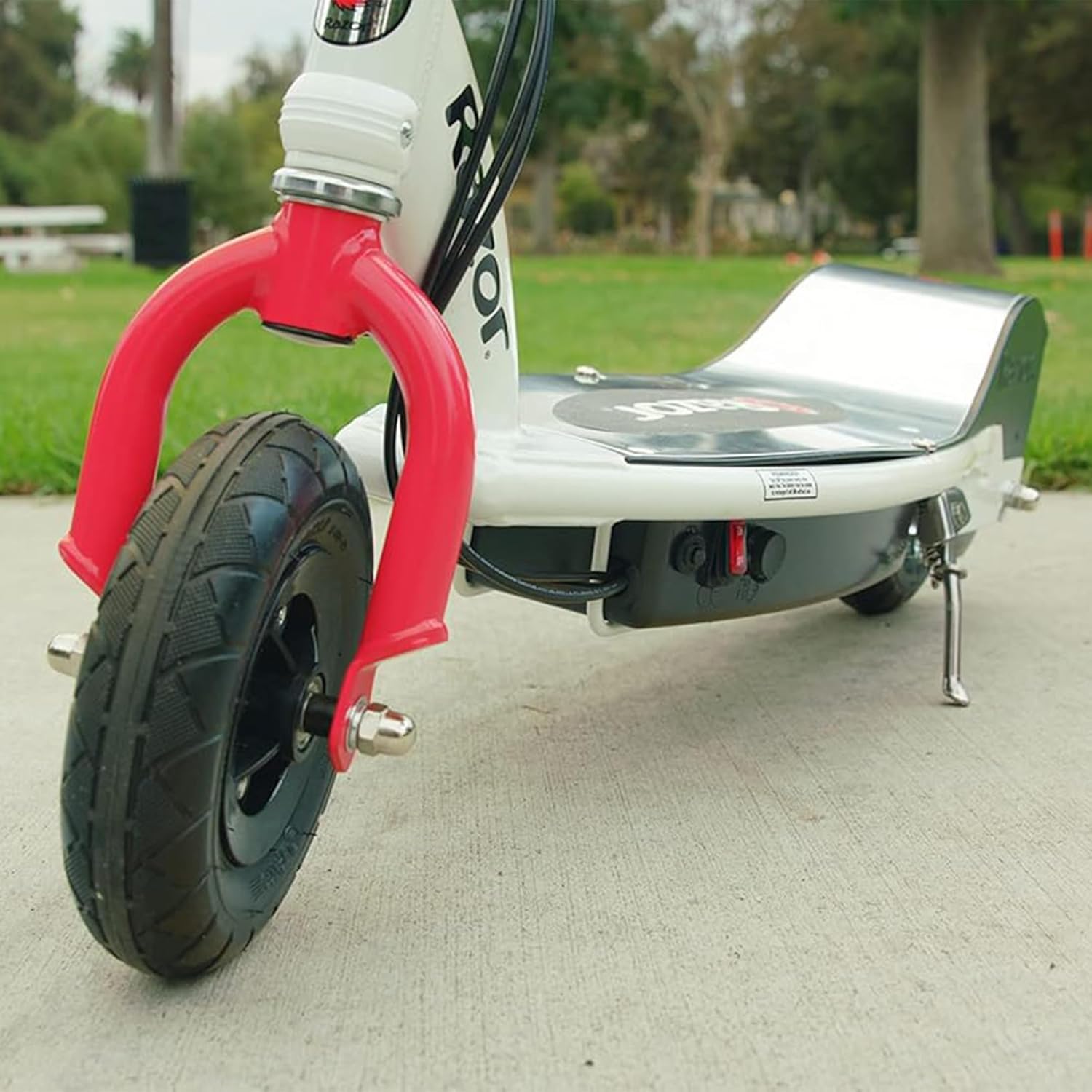 Razor Seated Electric Scooter for Ages 13+, 40-Min Ride Time, Twist-Grip Throttle, Pneumatic Tires, Removable Padded Seat