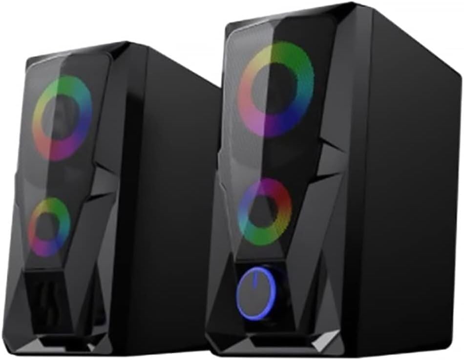 Computer Speakers for Desktop, Computer Speaker Computer Speaker 7 Colors LED Effect Sound Luminous RGB Desktop Computer Audio