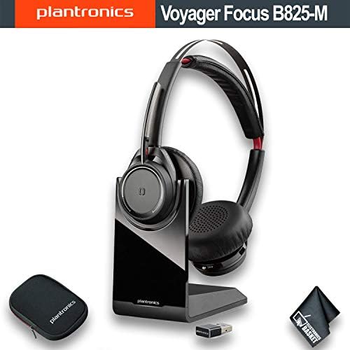 Plantronics Voyager B825-M Focus UC Bluetooth Headset with USB Type-A Adapter for Microsoft (202652-02) Essential Bundle