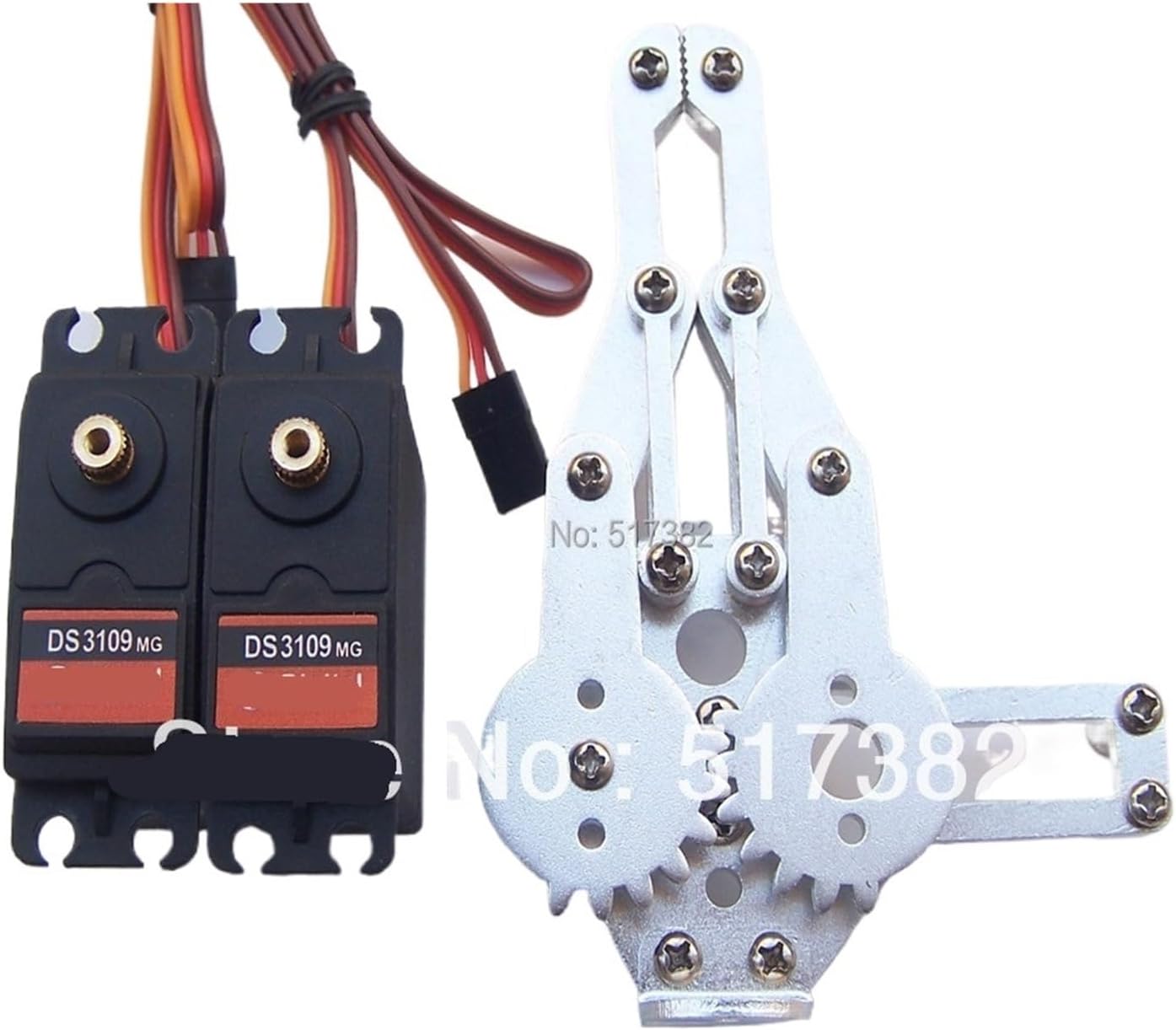 DOF Robotic Arm Gripper Mounting Kit + 2 DS3109 Metal Gear Digital Servo 9 kg + 2 Round Metal Brackets 25T