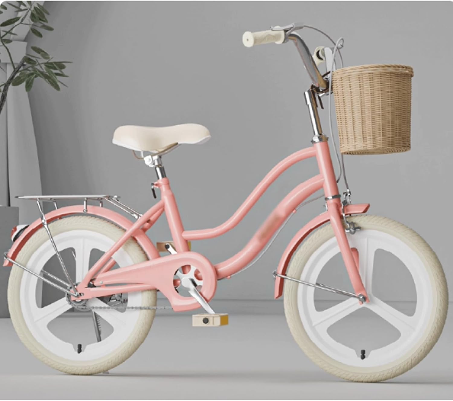 Kids Bike,16-22 Inch Children Bicycle for Boys Girls Rider Height 32-60 Inch, Coaster Brake with Woven Basket and Bell