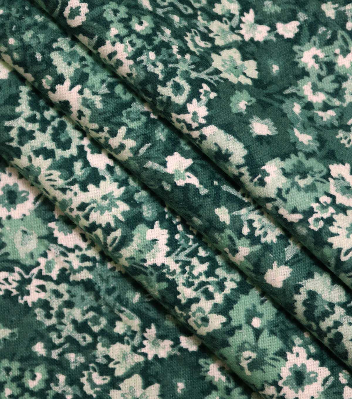 108 Green Tonal Floral Wide Flannel Fabric