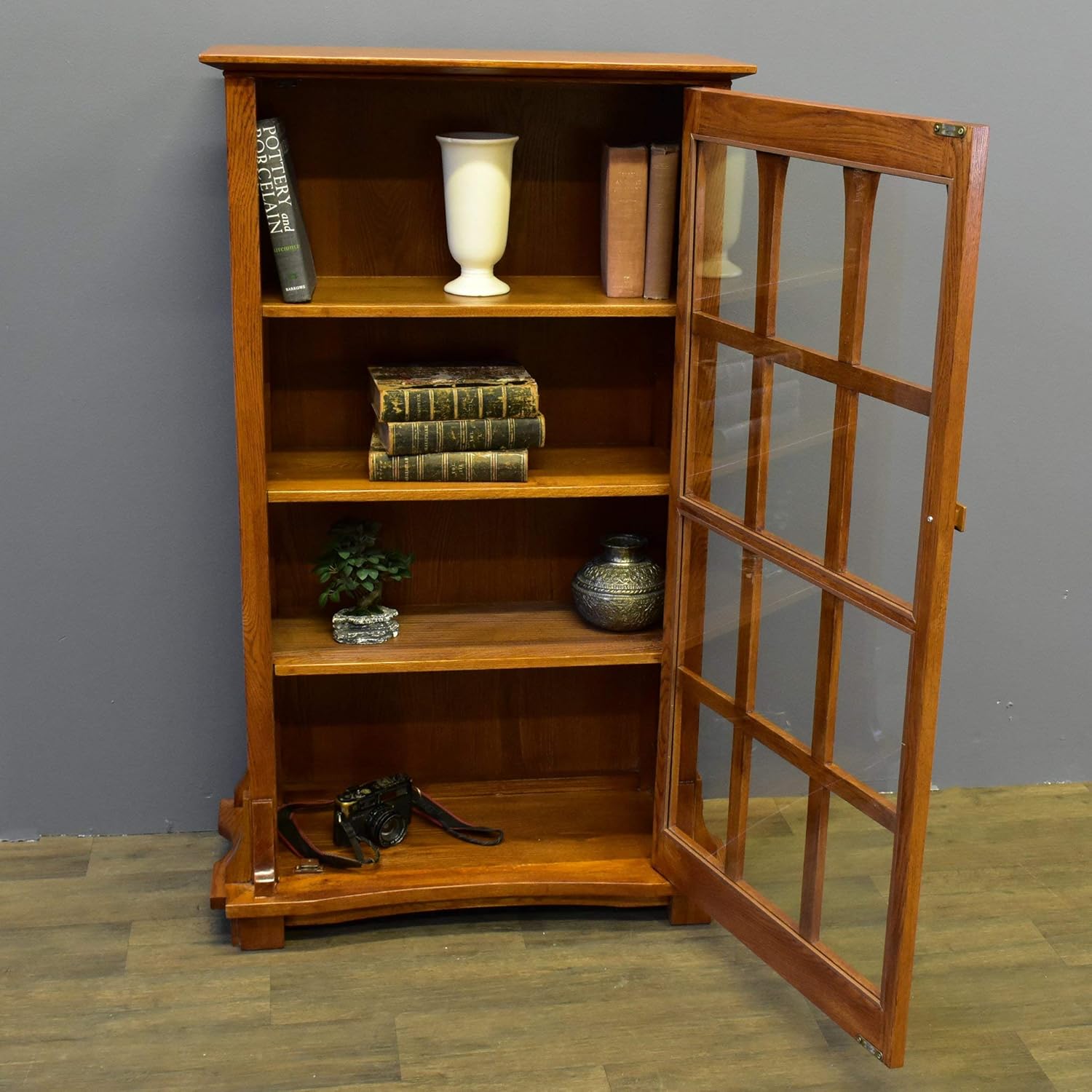 Crafters and Weavers Arts & Crafts Mission Solid Oak Display Bookcase
