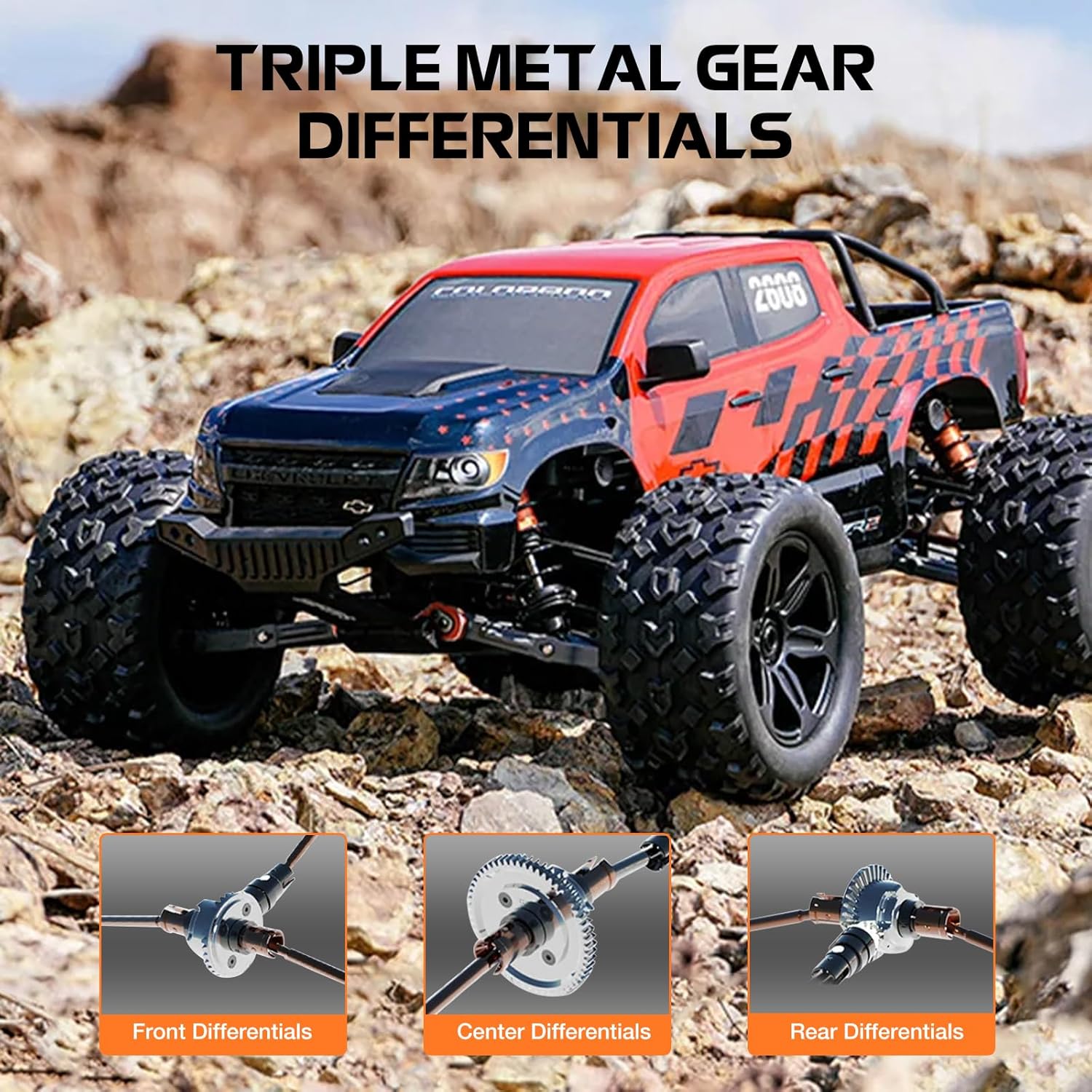 FMS 1/10 Chevrolet Colorado RC Truck, FMT10 Brushless High-Speed RC Monster Car, Licensed 4WD Off-Road Crawler for Adults Hobby Gifts Toys (RS Version)