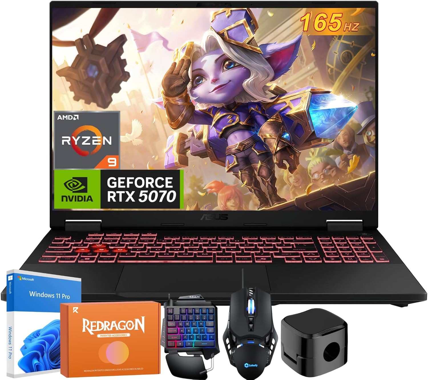 ASUS TUF A16 2025 Gaming Laptop, AMD Ryzen 9 270 (Max 5.2GHz, 24MB Cache), NVIDIA GeForce RTX 5070, 16