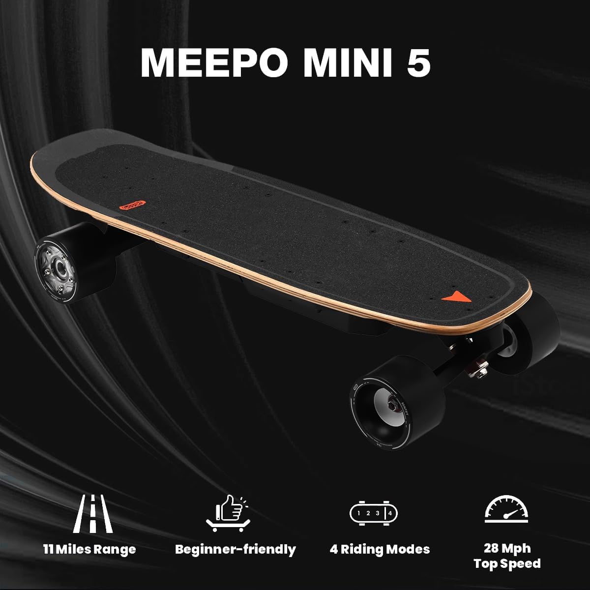 MEEPO Mini Series Electric Skateboard with Remote, Up to 26-32 MPH Top Speed, 11-24Miles Range,330 Pounds Max Load, 30-34 Inches Maple Cruiser for Adults and Teens, Mini5 MINI3 Max Edge Flow