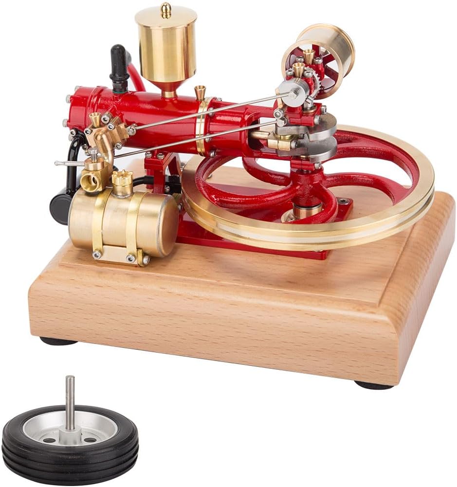 Kooteyybhyy Engine Model Kit That Works, Mini 1.9CC Horizontal Single Cylinder Four Stroke Gasoline Internal Combustion Engine Model for Three Wheelers, Collectible Toy for Adults