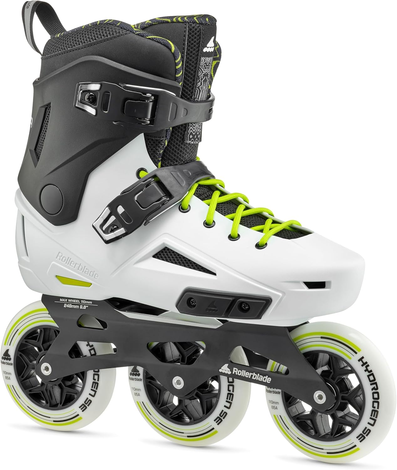 Rollerblade Lightning 110 Unisex Adult Urban Inline Skate, White and Black