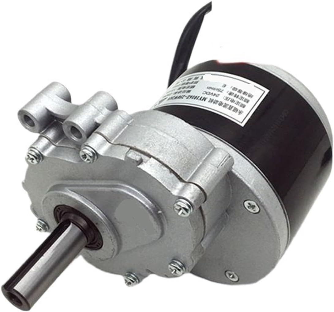 1 Pcs 24V 250W 75rpm Low Speed Brush Motor with Electromagnetic Brake Hand Brake Longer Shaft Wheel Chair Used DC Gear Brushed Motor(75rpm,Electric Magnetic)