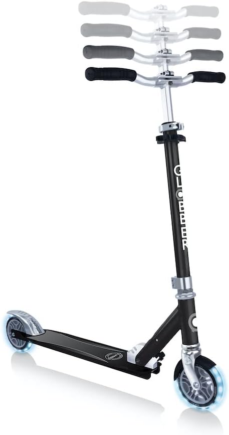 GLOBBER Flow Element Lights 125mm ABEC 9 Height Adjustable Folding Scooter LED Light Wheels Black