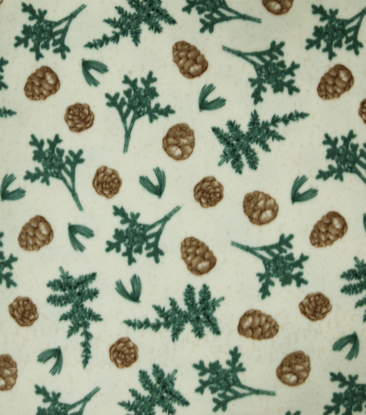 Pine & Pinecones on Brown Anti Pill Fleece Fabric
