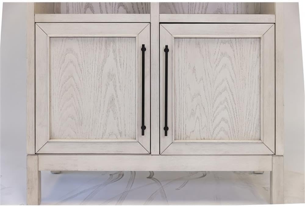 Pemberly Row Wood Arched Display Cabinet/Bookcase Fully Assembled in White