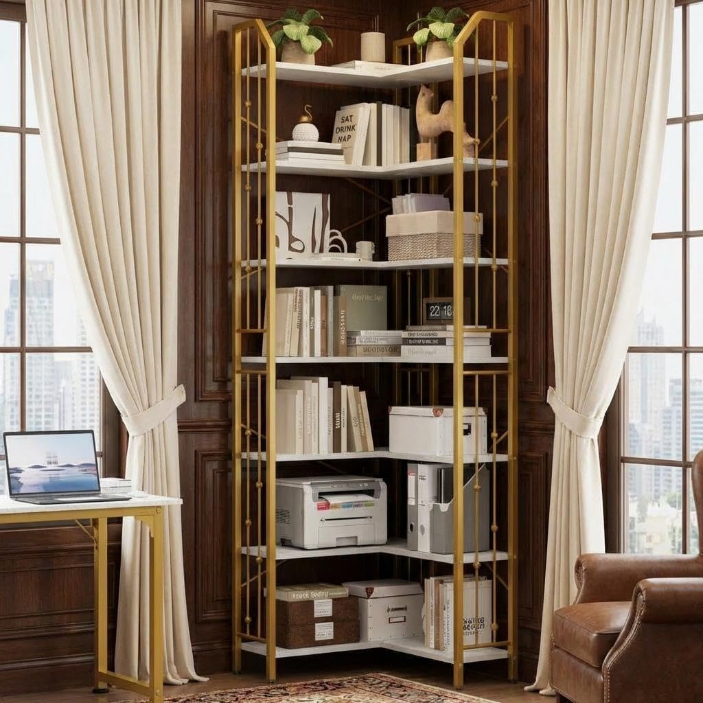 PioneerWorks 7-Tier Corner Bookshelf, 86