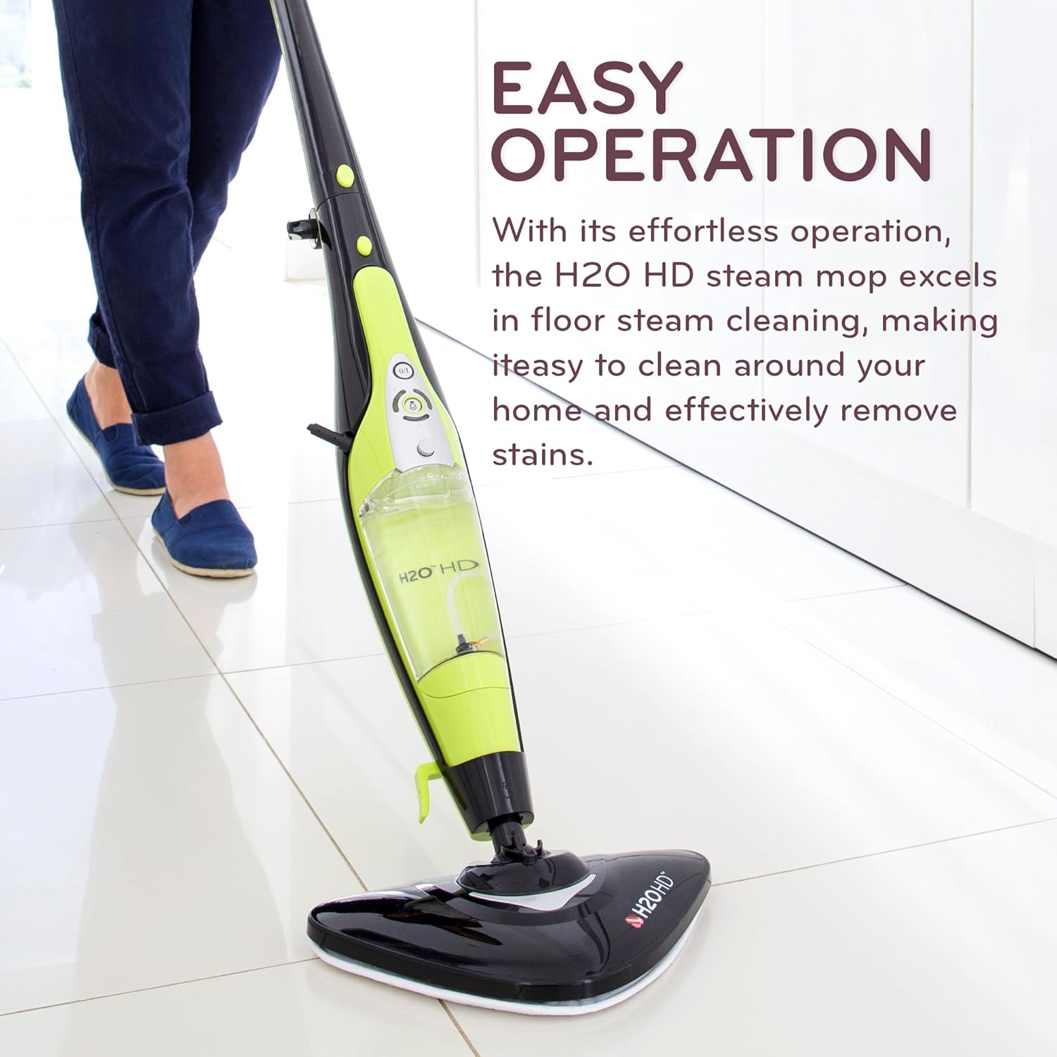 H2O HD 3-in-1 Steam Mop & Handheld Steam Cleaner – Carpet Cleaner, Grout Tools, Chemical-Free, Lightweight & Compact, 1500W, 450ml Tank, Variable Settings