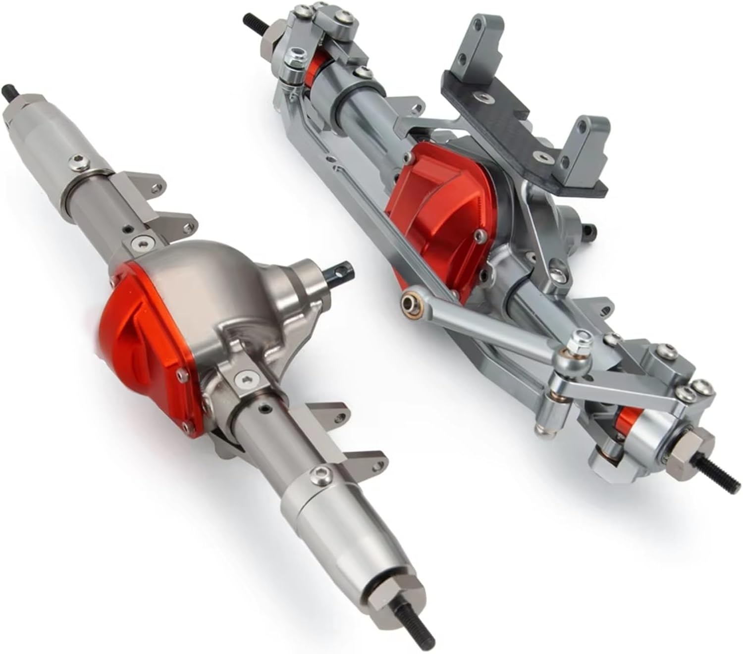 Rc Crawlers Axles For Axial For SCX10 90047 For Wrangler TFL 1/10 Aluminum Front Rear Portal Axle RC Crawler Car Complete Accessories Assemble(1set)