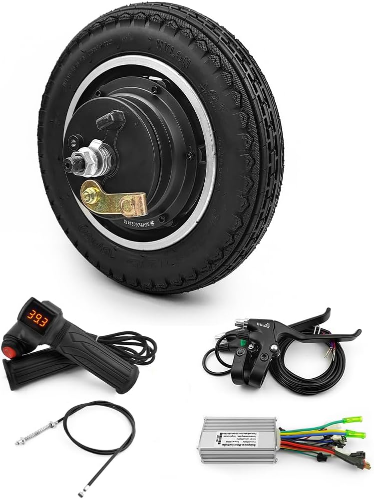 10x2.125 tire 24V 36V 48V 350W 10 Inch Scooter bike Brushless Hub motor wheel (24V)