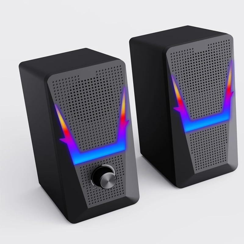 2.0 Stereo Surround Music RGB Gaming Speakers Sound Bar for Computer Desktop PC Loudspeakers