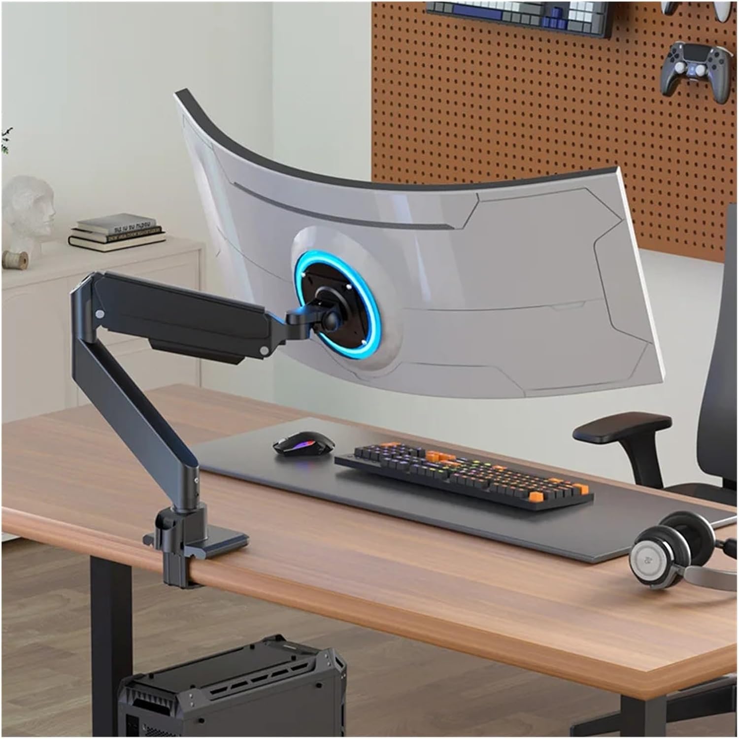 17-49 inch gas spring arm curved screen monitor stand large monitor stand load-bearing 20 kg installation high weight single monitor arm