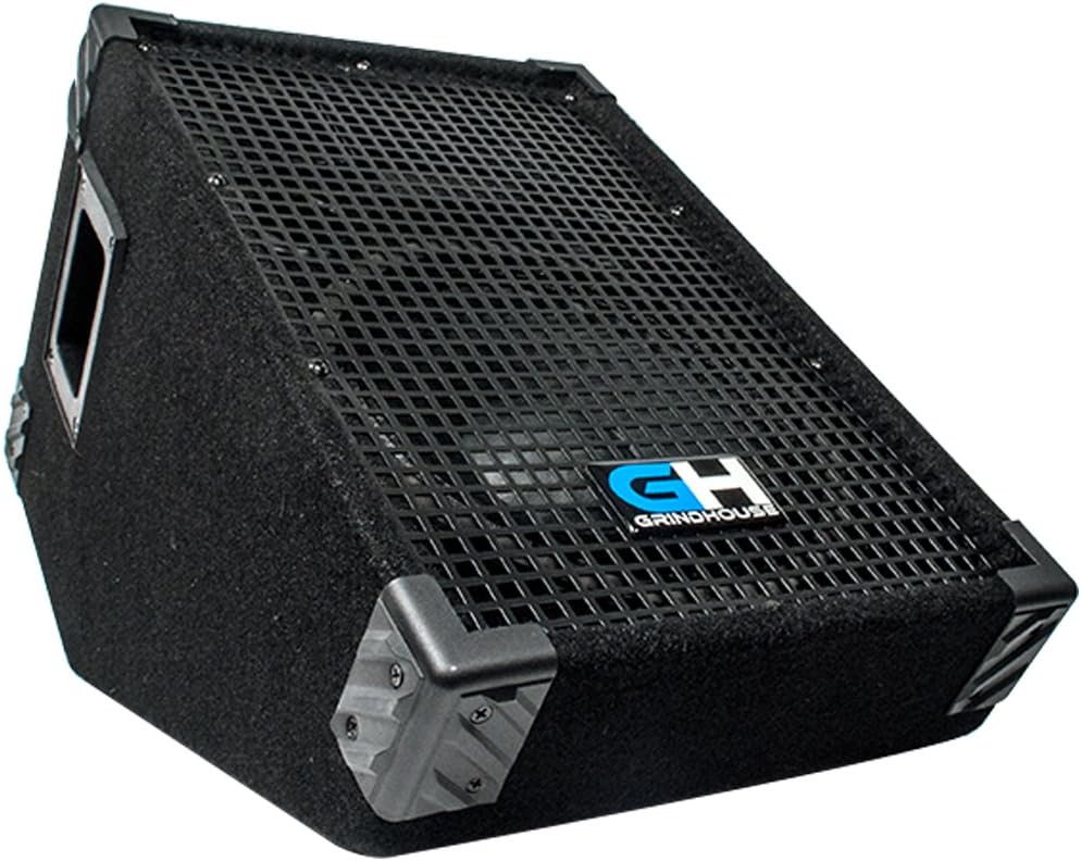 Grindhouse Speakers - GH10M-Pair - Pair of 10 Inch Passive Wedge Floor / Stage Monitors 300 Watts RMS each - PA/DJ Stage, Studio, Live Sound 10 Inch Monitor