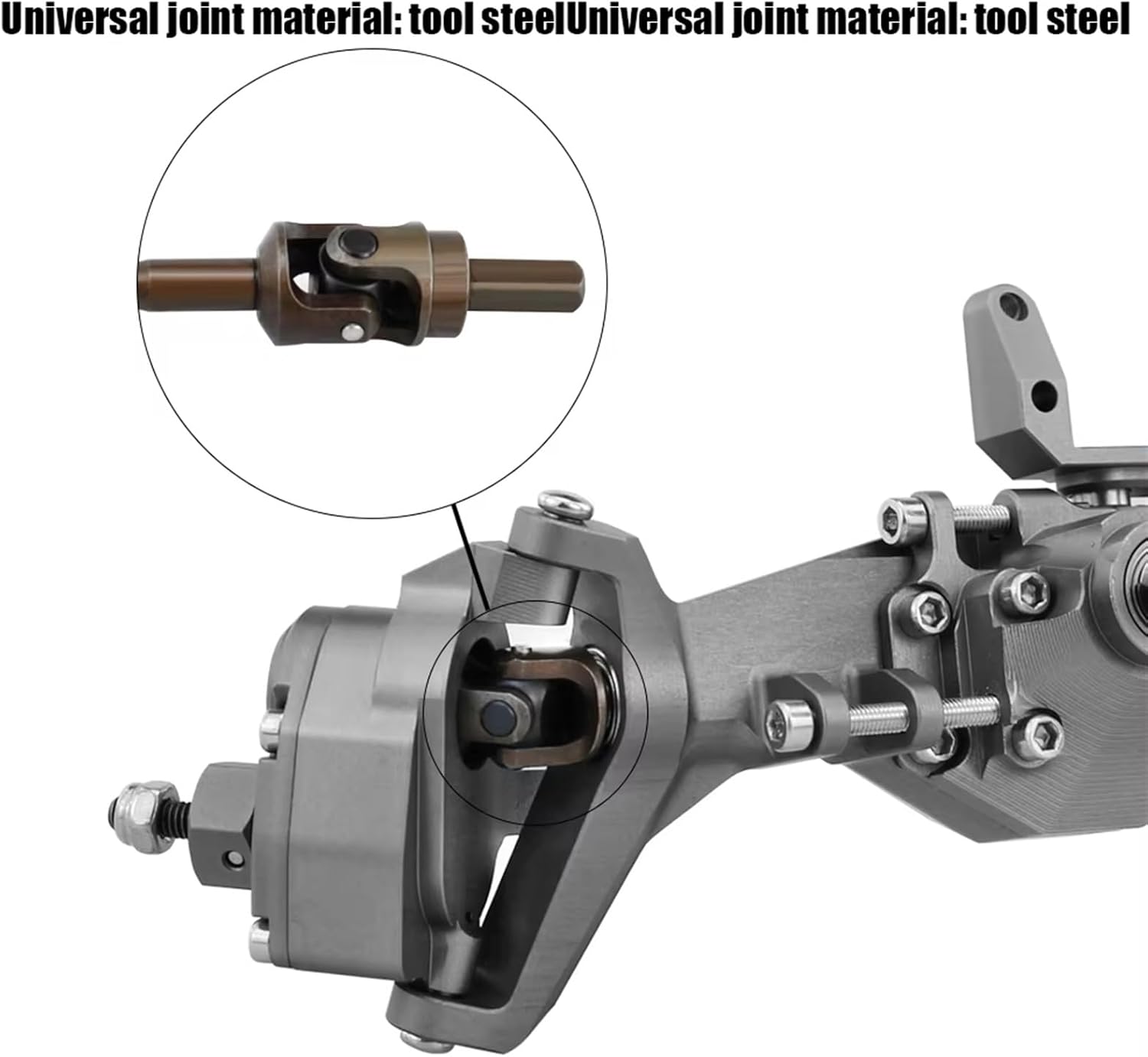 RC Car Parts Compatible with Axial for Capra 1.9 for UTB AXI03004 F9 for Wraith 90018 RR10 1/10 RC Crawler Upgrade Part Metal Front and Rear Portal Axle(Gray,Front and Rear)