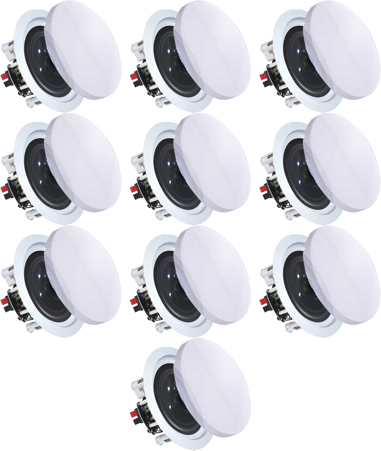 Vaiyer Set of 10 5.25 Inch 8 Ohm 175 Watts Ceiling Speakers